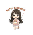 可愛い黒髪ピンクパーカー女子スタンプ8 夏（個別スタンプ：28）