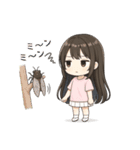 可愛い黒髪ピンクパーカー女子スタンプ8 夏（個別スタンプ：29）