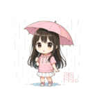 可愛い黒髪ピンクパーカー女子スタンプ8 夏（個別スタンプ：31）