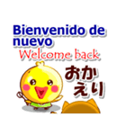 スペイン語,日本語,英語 連絡用 コタとピヨ（個別スタンプ：24）