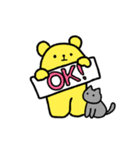 くまさんとねこスタンプ（個別スタンプ：3）