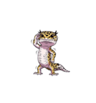 【敬礼ヒョウモントカゲモドキ 1】（個別スタンプ：3）