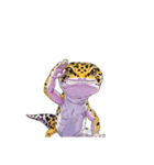 【敬礼ヒョウモントカゲモドキ 1】（個別スタンプ：5）
