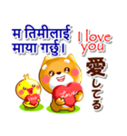 ネパール語,英語,日本語.コタとピヨ（個別スタンプ：30）