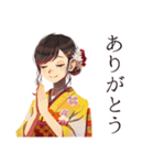 おしとやか着物女子の習いごと（個別スタンプ：3）