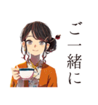 おしとやか着物女子の習いごと（個別スタンプ：15）