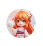 オレンジの精霊みなみちゃんカプセルトイ（個別スタンプ：2）