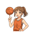 バスケットボール 女子 スポーツ（個別スタンプ：1）