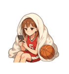 バスケットボール 女子 スポーツ（個別スタンプ：4）