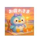 癒される♡かわいいふわふわペンギン 夏（個別スタンプ：16）