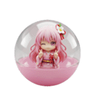 ピンクの精霊みなみちゃんカプセルトイ（個別スタンプ：1）
