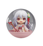 白い精霊みなみちゃんカプセルトイ（個別スタンプ：6）