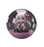 白い精霊みなみちゃんカプセルトイ（個別スタンプ：7）