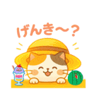 収まりネコ、丸まりネコ 夏（個別スタンプ：14）