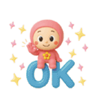 ぴんくまん日常✿3Dちびドール（はな子）（個別スタンプ：4）