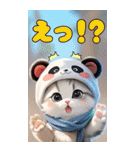 パンダ帽がキュートな猫 ずっと使えるBIG（個別スタンプ：18）