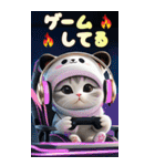 パンダ帽がキュートな猫 ずっと使えるBIG（個別スタンプ：21）