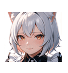 猫耳の白髪 ＆ 悲しげな微笑み0（個別スタンプ：26）