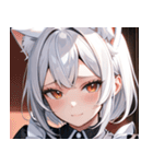 猫耳の白髪 ＆ 悲しげな微笑み0（個別スタンプ：40）