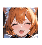 猫耳のオレンジ髪 ＆ ウィンク0（個別スタンプ：2）