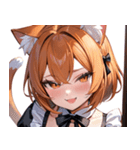 猫耳のオレンジ髪 ＆ ウィンク0（個別スタンプ：3）