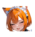 猫耳のオレンジ髪 ＆ ウィンク0（個別スタンプ：7）