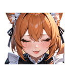 猫耳のオレンジ髪 ＆ ウィンク0（個別スタンプ：8）