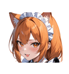 猫耳のオレンジ髪 ＆ ウィンク0（個別スタンプ：9）