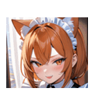 猫耳のオレンジ髪 ＆ ウィンク0（個別スタンプ：10）