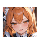 猫耳のオレンジ髪 ＆ ウィンク0（個別スタンプ：11）