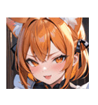 猫耳のオレンジ髪 ＆ ウィンク0（個別スタンプ：14）