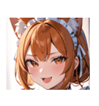 猫耳のオレンジ髪 ＆ ウィンク0（個別スタンプ：16）