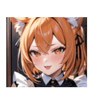猫耳のオレンジ髪 ＆ ウィンク0（個別スタンプ：20）