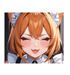 猫耳のオレンジ髪 ＆ ウィンク0（個別スタンプ：21）