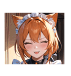 猫耳のオレンジ髪 ＆ ウィンク0（個別スタンプ：24）