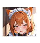 猫耳のオレンジ髪 ＆ ウィンク0（個別スタンプ：27）