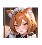 猫耳のオレンジ髪 ＆ ウィンク0（個別スタンプ：28）