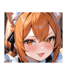 猫耳のオレンジ髪 ＆ ウィンク0（個別スタンプ：31）