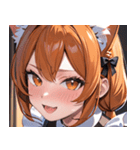 猫耳のオレンジ髪 ＆ ウィンク0（個別スタンプ：32）