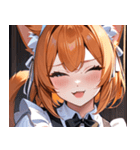 猫耳のオレンジ髪 ＆ ウィンク0（個別スタンプ：34）