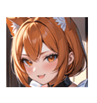 猫耳のオレンジ髪 ＆ ウィンク0（個別スタンプ：38）