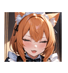 猫耳のオレンジ髪 ＆ ウィンク0（個別スタンプ：39）