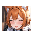 猫耳のオレンジ髪 ＆ ウィンク0（個別スタンプ：40）