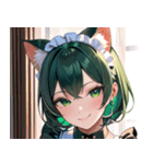 猫耳の緑髪 ＆ 穏やかな笑顔0（個別スタンプ：3）