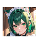猫耳の緑髪 ＆ 穏やかな笑顔0（個別スタンプ：4）