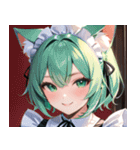 猫耳の緑髪 ＆ 穏やかな笑顔0（個別スタンプ：5）