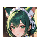 猫耳の緑髪 ＆ 穏やかな笑顔0（個別スタンプ：7）