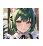 猫耳の緑髪 ＆ 穏やかな笑顔0（個別スタンプ：9）