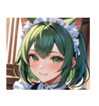 猫耳の緑髪 ＆ 穏やかな笑顔0（個別スタンプ：10）