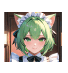 猫耳の緑髪 ＆ 穏やかな笑顔0（個別スタンプ：11）